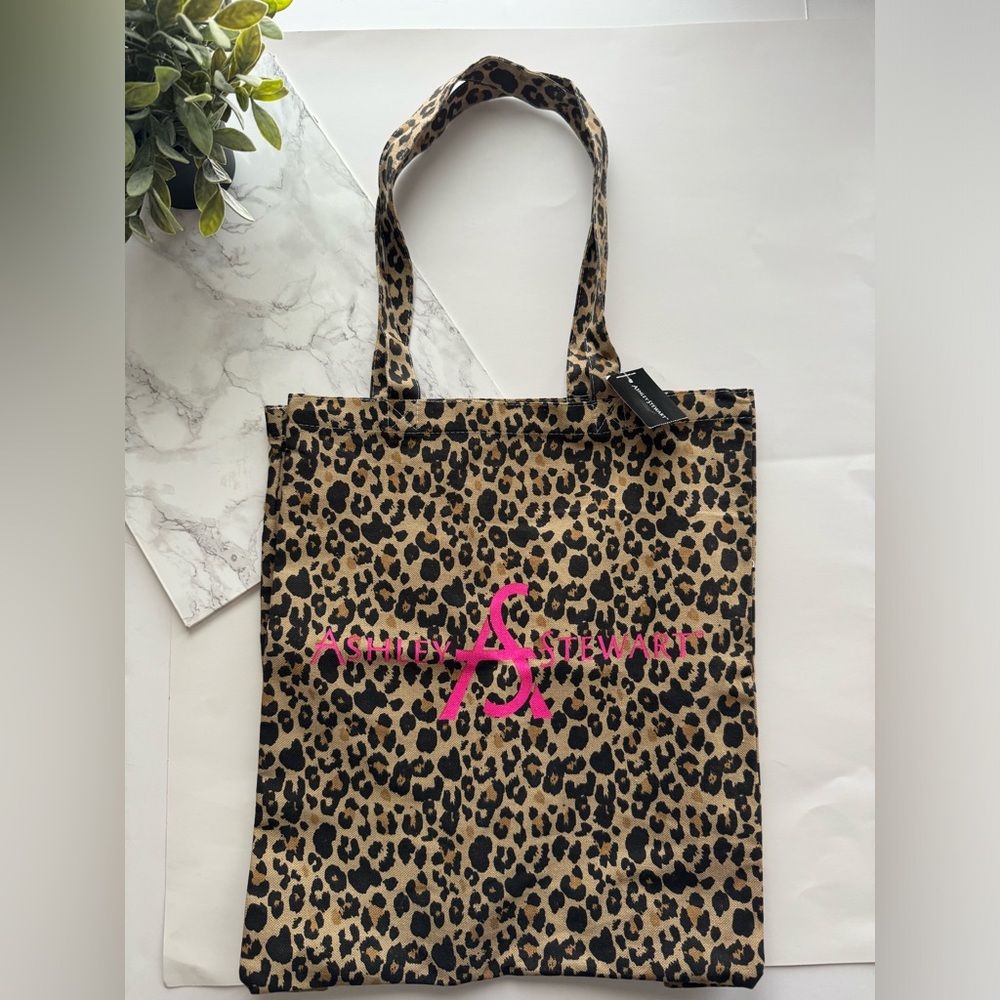 Ashley Stewart cheetah print tote bag NWT
